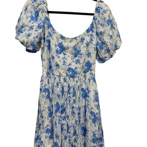 I.N. San Francisco Blue Floral Midi Dress